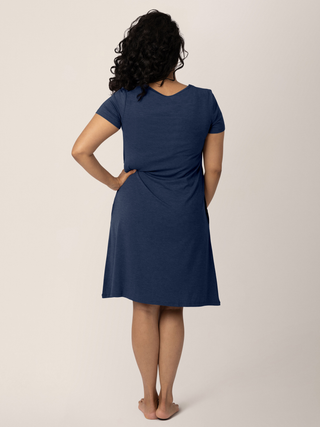 Eleanora Bamboo Maternity & Nursing Dress | Navy Heather