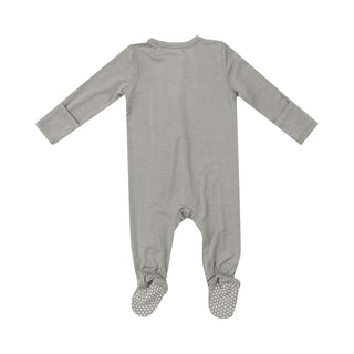 2 Way Zipper Footie - Dove Grey Solid - Bella Rose Chic Boutique