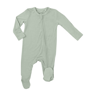 2 Way Zipper Footie - Seafoam Green Solid