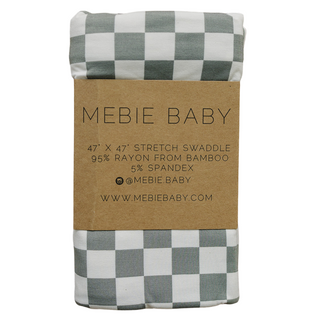 Light Green Checkered Bamboo Stretch Swaddle