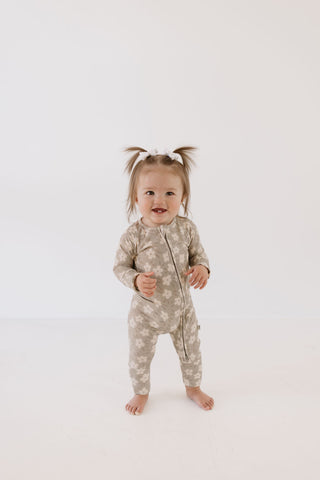 Bamboo Zip Pajamas | French Gray Floral