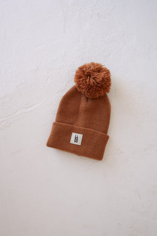 ff Knit Pom Top Beanie | Rust