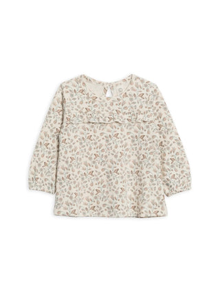 Sorren Ruffle Long Sleeve Top - Yuma Floral / Teal + Taupe