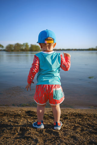 Neon swim shorts