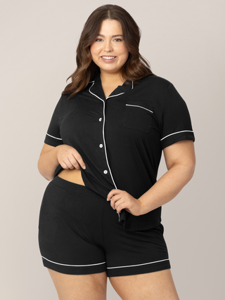 Clea Bamboo Short Sleeve Pajama Set | Black