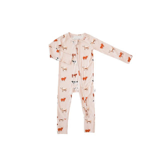 Bamboo 2-way Convertible Zip Romper | Oatmeal Cow