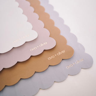 Vegan Leather Changing Mat | Cream Scallop