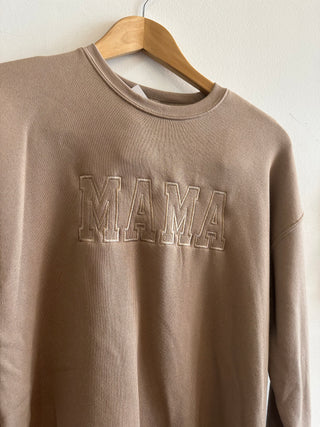 Neutral Embroidered MAMA Sweatshirt-2 colors