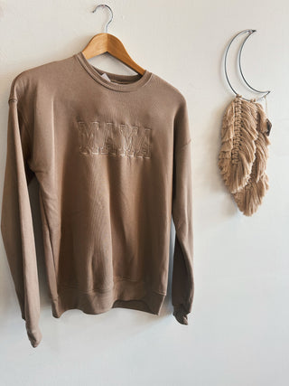 Neutral Embroidered MAMA Sweatshirt-2 colors