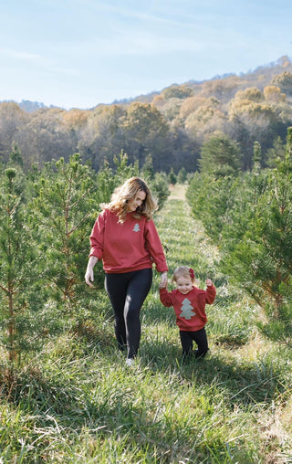 Adult Christmas Tree Patch Crewneck Sweatshirt