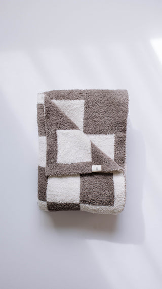 Plush Blanket | Mushroom Checkerboard