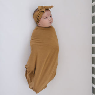 Mustard Bamboo Stretch Swaddle