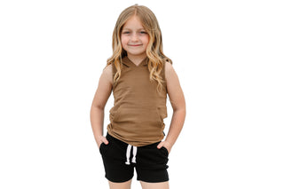 BAMBOO HOODIE TANK- Mocha