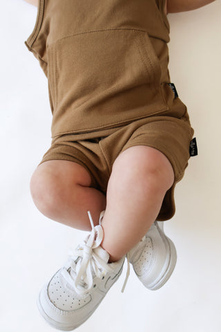 BAMBOO JOGGER SHORTS- Mocha