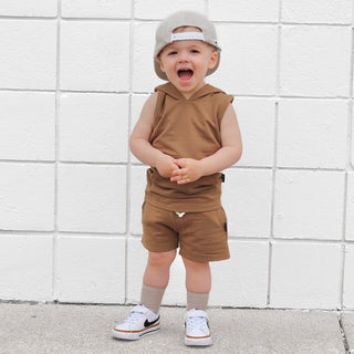 BAMBOO JOGGER SHORTS- Mocha