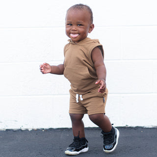 BAMBOO JOGGER SHORTS- Mocha