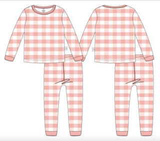 Pink Gingham 2pc Bamboo Pajama Set