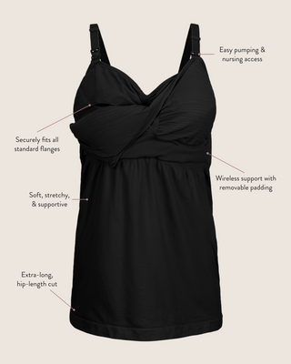 Sublime® Hands-Free Pumping & Nursing Tank | Black