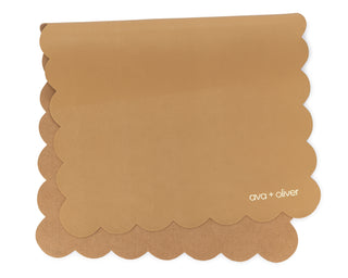 Vegan Leather Changing Mat | Tan Scallop