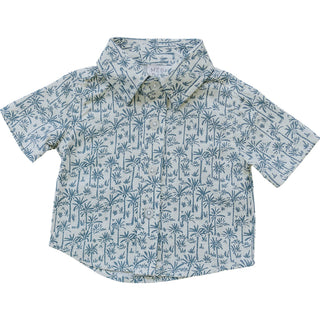 Palm Tree Linen Button Up Shirt