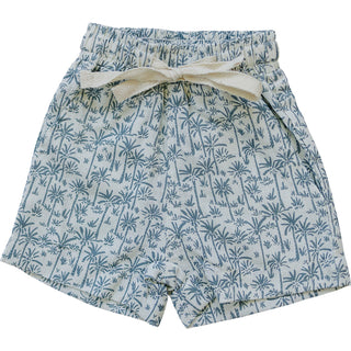 Palm Tree Linen Cotton Shorts