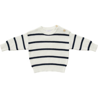 Navy Stripe Knit Sweater