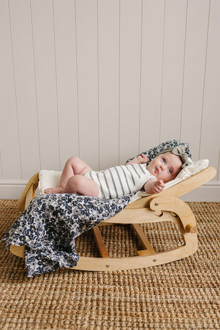 Sage Stripe Knit Bubble Romper