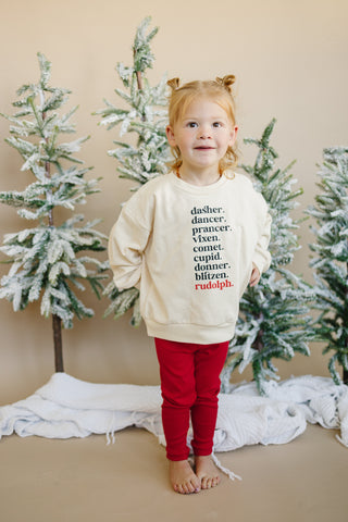 Cozy Ribbed Bamboo Leggings for Kids - Christmas