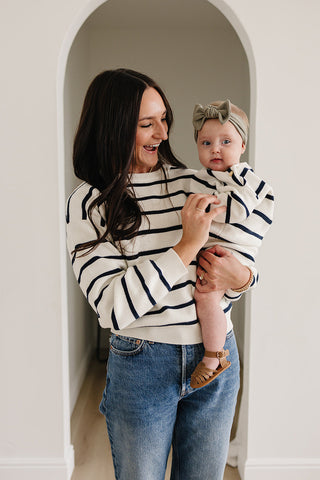 Navy Stripe Knit Sweater