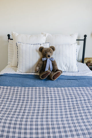 Vintage Plaid + Navy Plaid Twin Muslin Quilt