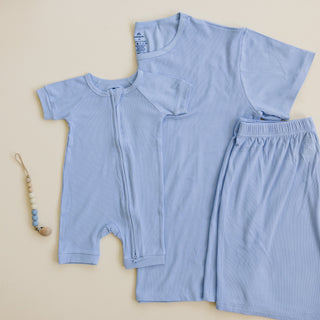 Women's Ribbed Bamboo Pajama Top & Bottom Set