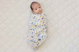 Dusty Blue Bunny Bamboo Stretch Swaddle