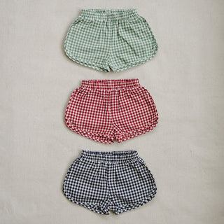 Navy Gingham Shorts