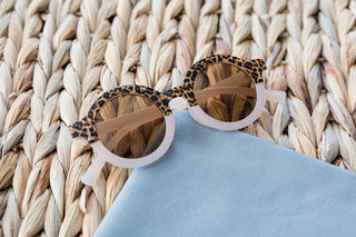 Toddler & Kid Retro Sunglasses - Pink Cheetah