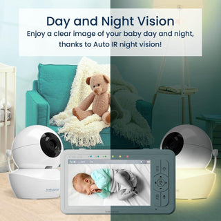 Babysense HD Dual Bundle- Video Baby Monitor, Non-WiFi, Night Light Machine + Bonus WiFi Baby Monitor with Detected App