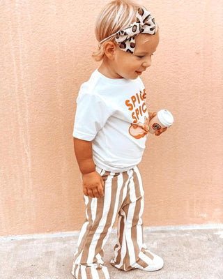 Blakely Boho Bell Bottoms - Tan Stripes