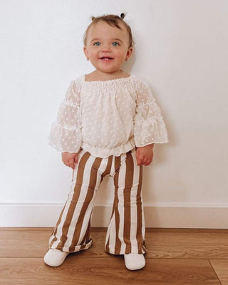 Blakely Boho Bell Bottoms - Tan Stripes