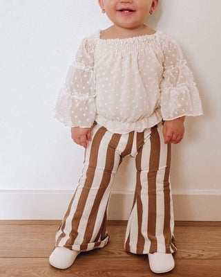 Blakely Boho Bell Bottoms - Tan Stripes