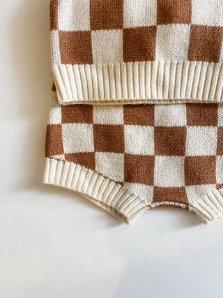 Checkered Knit Set