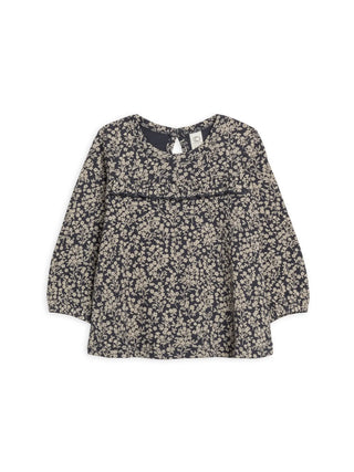 Sorren Ruffle Long Sleeve Top - Chicory Floral / Navy