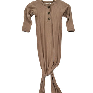 Bamboo Brown Ribbed Knotted Gown