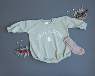 Feelin' Festive Christmas Sweatshirt Romper