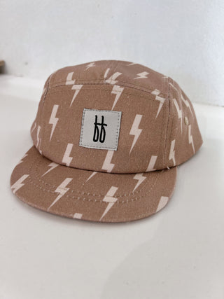 Snap Back | Tan & Cream Lightning Bolt