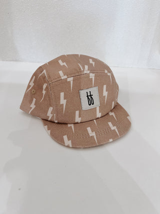 Snap Back | Tan & Cream Lightning Bolt