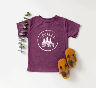 Locally Grown Toddler T-Shirt/ Short Sleeve Heather Maroon - Available in sizes 2T, 3T, 4T, and 5T. High-quality material, so soft, perfect for everyday wear.