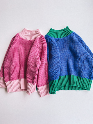 colorblock sweater - pink/light pink