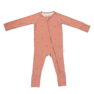 Bamboo 2-Way Convertible Zip Romper - Pink Bow (0-24m)