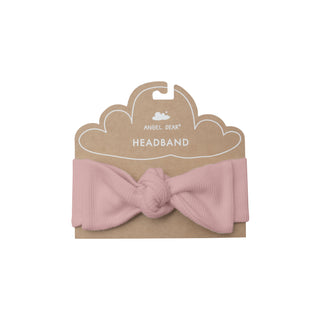 Rib Headband - Silver Pink Solid