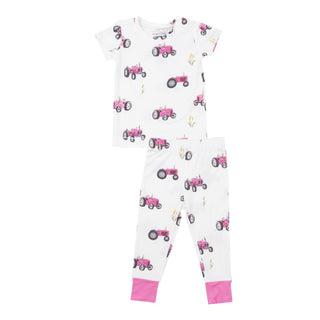 S/S Loungewear Set - Pink Tractors