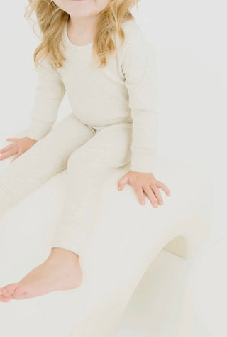 Cozy Comfort: Oatmeal Long Sleeve Lounge Set - Bella Rose Chic Boutique